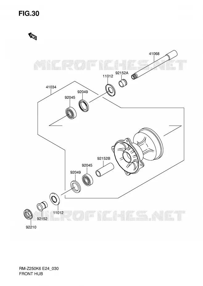 FRONT HUB Suzuki MOTO 250 RM-Z 2006  RM-Z250K6(E24)