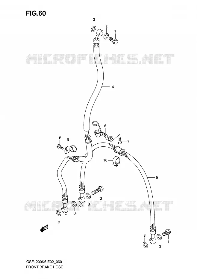 FRONT REMSLANG (GSF1200K6/SK6) Suzuki MOTO 1200 BANDIT-S 2006  GSF1200SK6(E2)