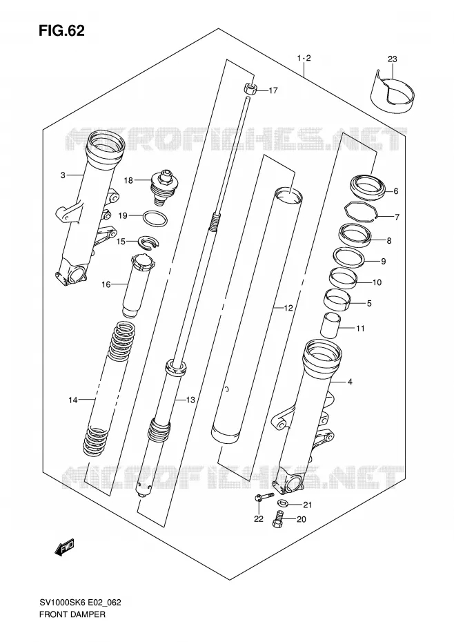 FRONT SCHOKDEMPER Suzuki MOTO 1000 SV 2006  SV1000U1K6(E2)