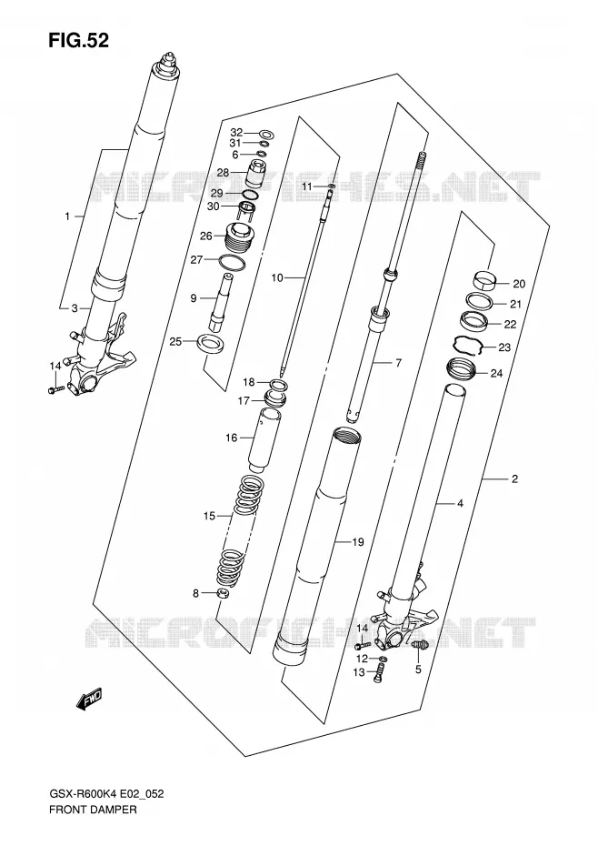 FRONT SCHOKDEMPER Suzuki MOTO 600 GSX-R 2005  GSX-R600K5(E2)