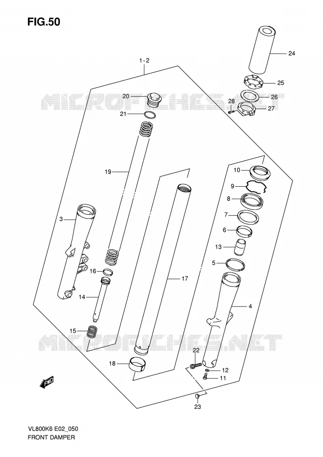 FRONT SCHOKDEMPER Suzuki MOTO 800 VOLUSIA 2007  VL800CUEK7(E2)