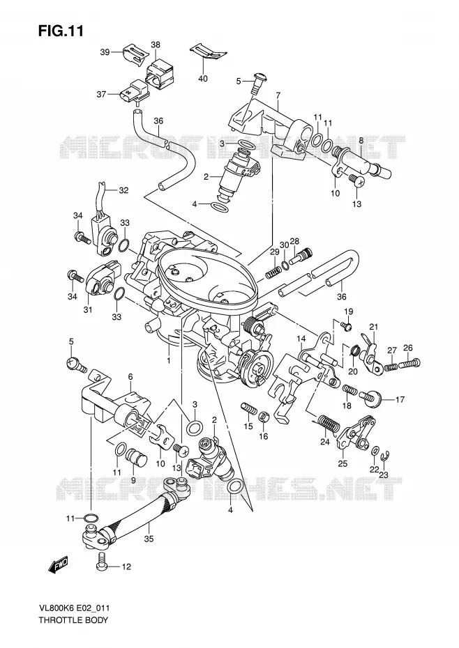GASKLEPHUIS (MODEL K6/K7/K8) Suzuki MOTO 800 VOLUSIA 2006  VL800CUEK6(E2)