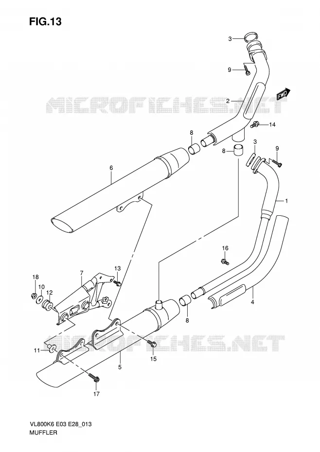 GELUIDDEMPER (MODEL K6/K7/K8) Suzuki MOTO 800 INTRUDER 2009  VL800TK9(E3/E28)
