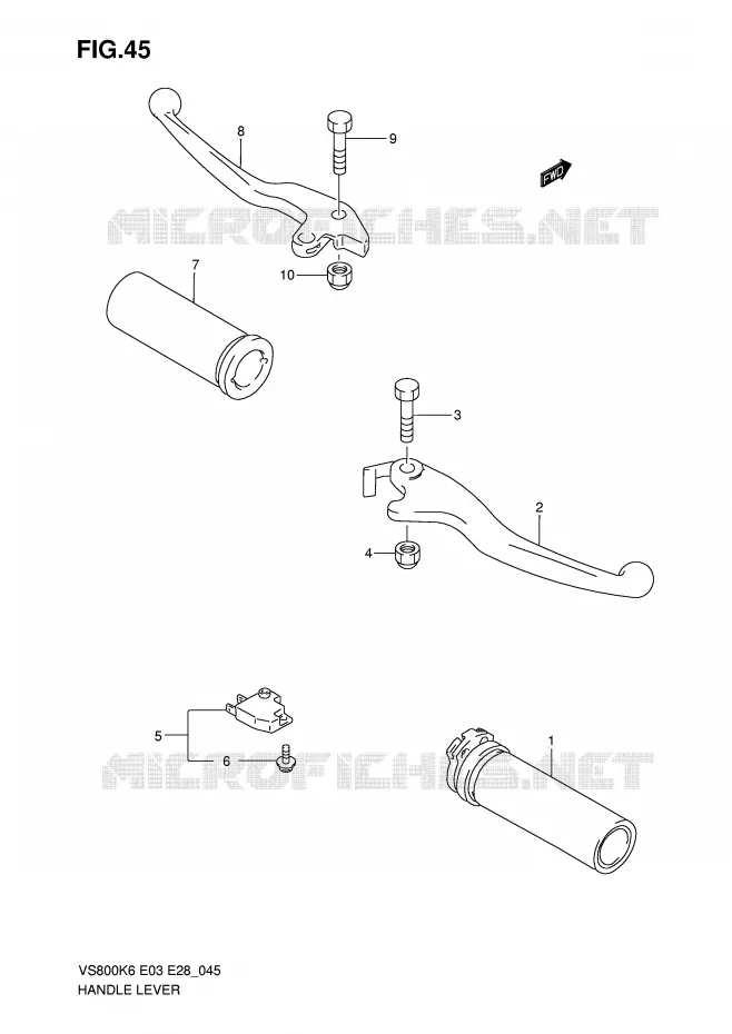 HANDGRIPS - LEVERS Suzuki MOTO 800 INTRUDER 2006  VS800K6(E3/E28)