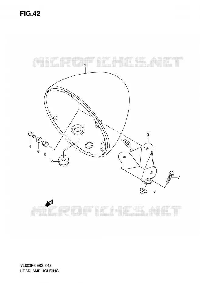 HEADLIGHT BOWL Suzuki MOTO 800 VOLUSIA 2007  VL800CUEK7(E2)
