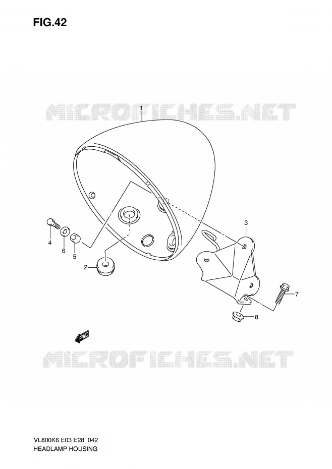 HEADLIGHT BOWL Suzuki MOTO 800 VOLUSIA 2007  VL800TK7(E3/E28)