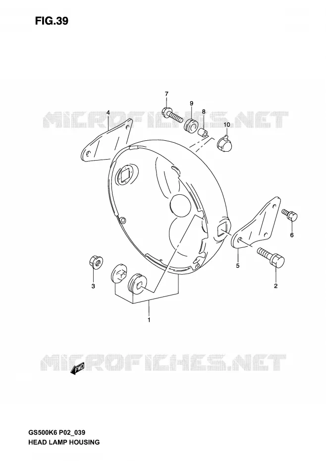 HEADLIGHT BOWL (WITHOUT COWLING) Suzuki MOTO 500 GS-F 2005  GS500FK5(P19)