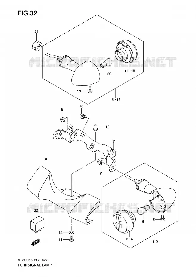 INDICATOREN (MODEL K6/K7/K8) Suzuki MOTO 800 VOLUSIA 2008  VL800CUEK8(E2)