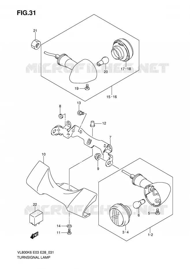 INDICATOREN (MODEL K6) Suzuki MOTO 800 INTRUDER 2009  VL800TK9(E3/E28)