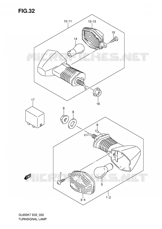 INDICATOREN (MODEL K7/K8) Suzuki MOTO 650 V-STROM 2007  DL650AK7(E2)
