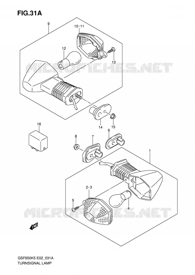 INDICATOREN (MODELE K6) Suzuki MOTO 650 BANDIT 2005  GSF650AK5(E2)