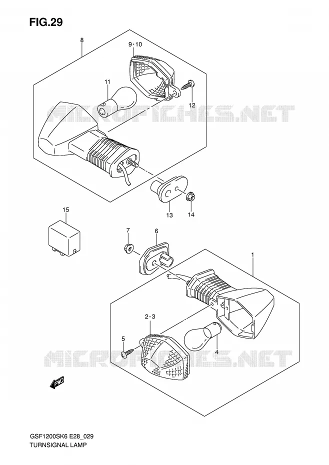 INDICATOREN Suzuki MOTO 1200 BANDIT 2006  GSF1200SAK6(E28)