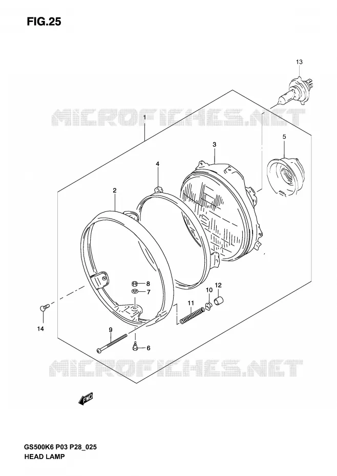 KOPLAMP (MODELE K3) Suzuki MOTO 500 GS-F 2004  GS500FK4(P3)