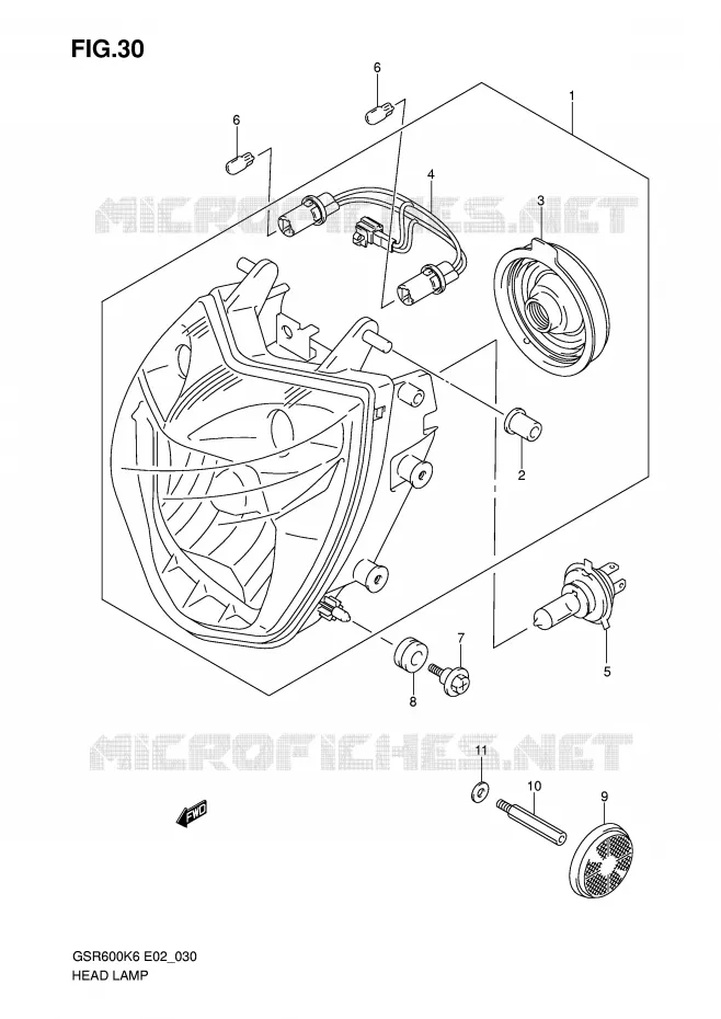KOPLAMP Suzuki MOTO 600 GSR 2008  GSR600K8(E2)