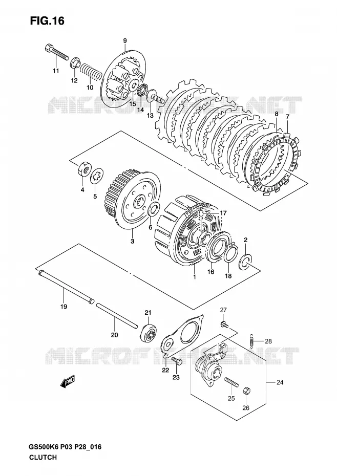 KOPPELING Suzuki MOTO 500 GS-F 2004  GS500FK4(P3)