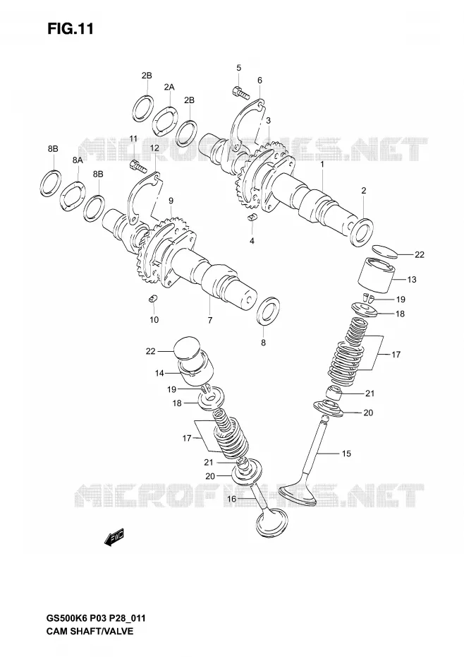NOKKENAS - VALVES Suzuki MOTO 500 GS-F 2006  GS500FK6(P3)