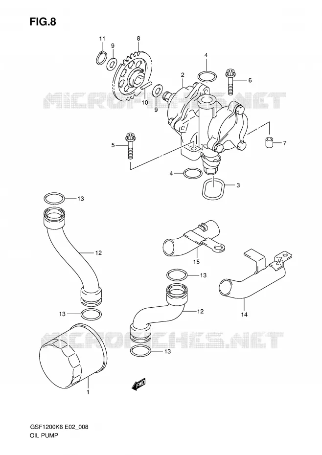 OLIEPOMP Suzuki MOTO 1200 BANDIT 2006  GSF1200S K6 (E02,E19,E37)