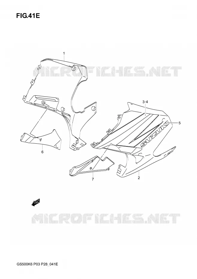 ONDER COWLING  (GS500FK4) Suzuki MOTO 500 GS-F 2005  GS500FK5(P3)