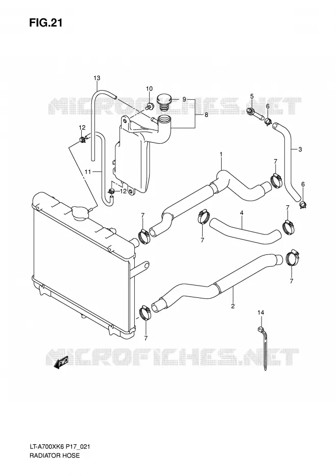 RADIATOR SLANG Suzuki QUAD 700 KINGQUAD 2007  LT-A700XK7(P17)