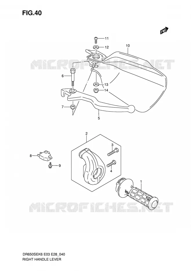 RECHTER HENDEL - HANDGREEP Suzuki MOTO 650 DR 2007  DR650SEK7(E3/E28)