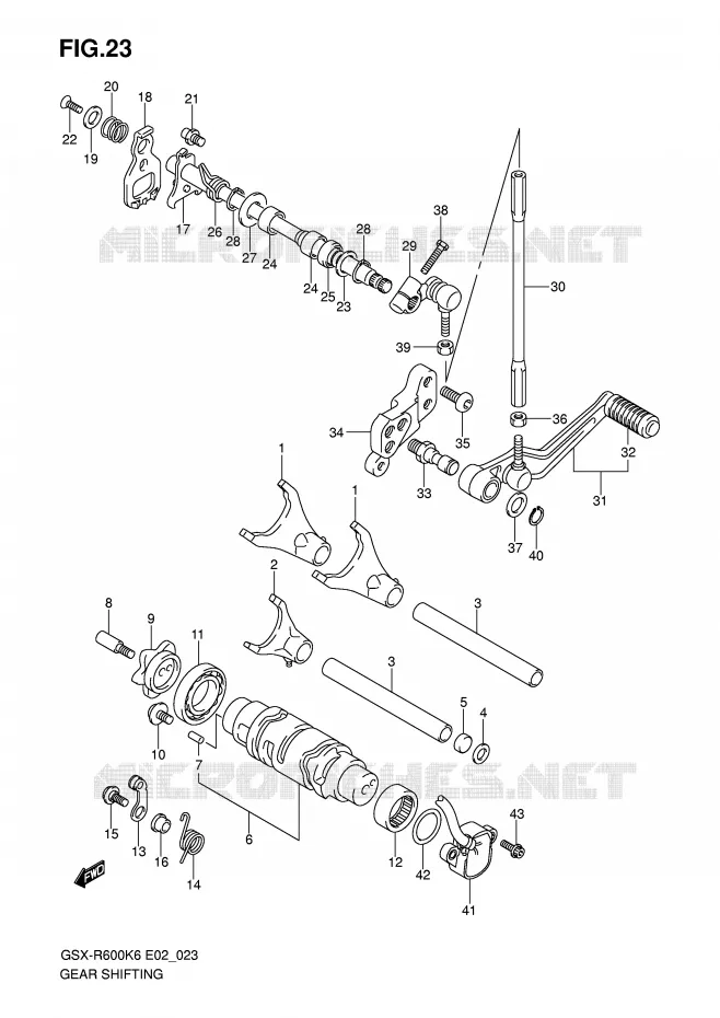SCHAKELEN ASSY Suzuki MOTO 600 GSX-R 2006  GSX-R600K6(E2)