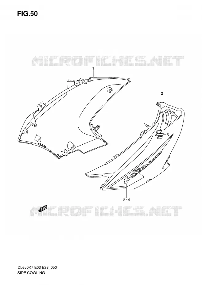 SIDE KUIP (MODEL K7) Suzuki MOTO 650 V-STROM 2007  DL650K7(E3/E28)