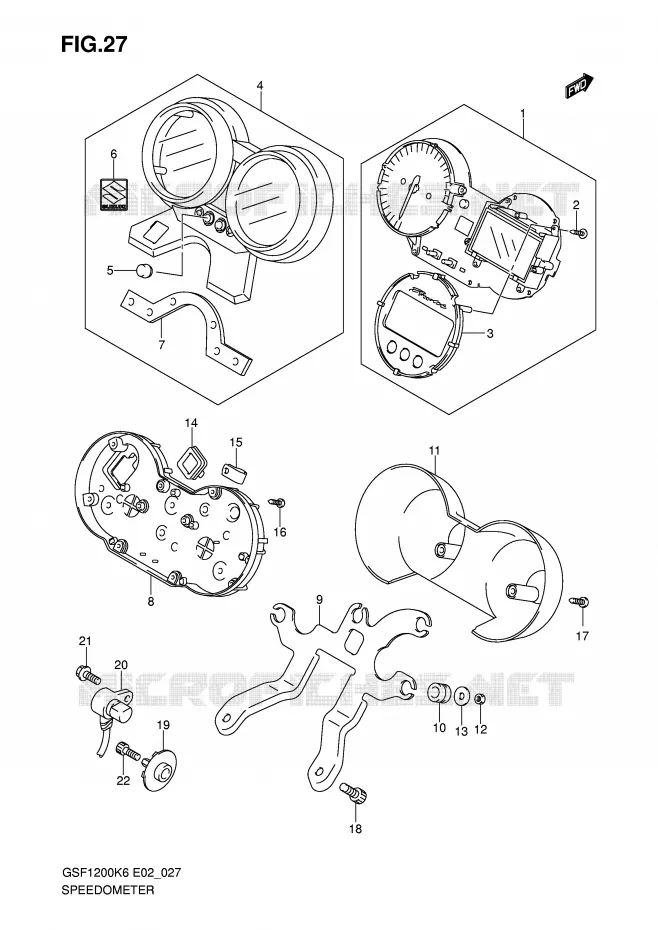 SNELHEIDSMETER (GSF1200K6/AK6) Suzuki MOTO 1200 BANDIT 2006  GSF1200S K6 (E02,E19,E37)