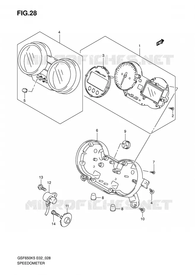 SNELHEIDSMETER (GSF650SK5/SK6/SUK5/SUK6) Suzuki MOTO 650 BANDIT 2005  GSF650SUK5(E2)