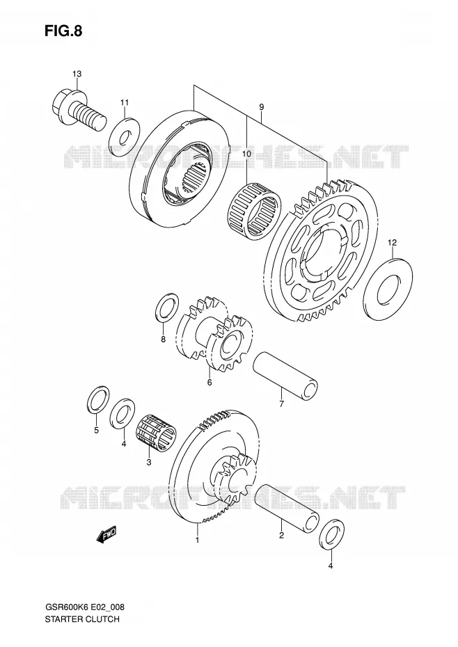 STARTMOTOR CLUTCH Suzuki MOTO 600 GSR 2007  GSR600UAK7(E2)