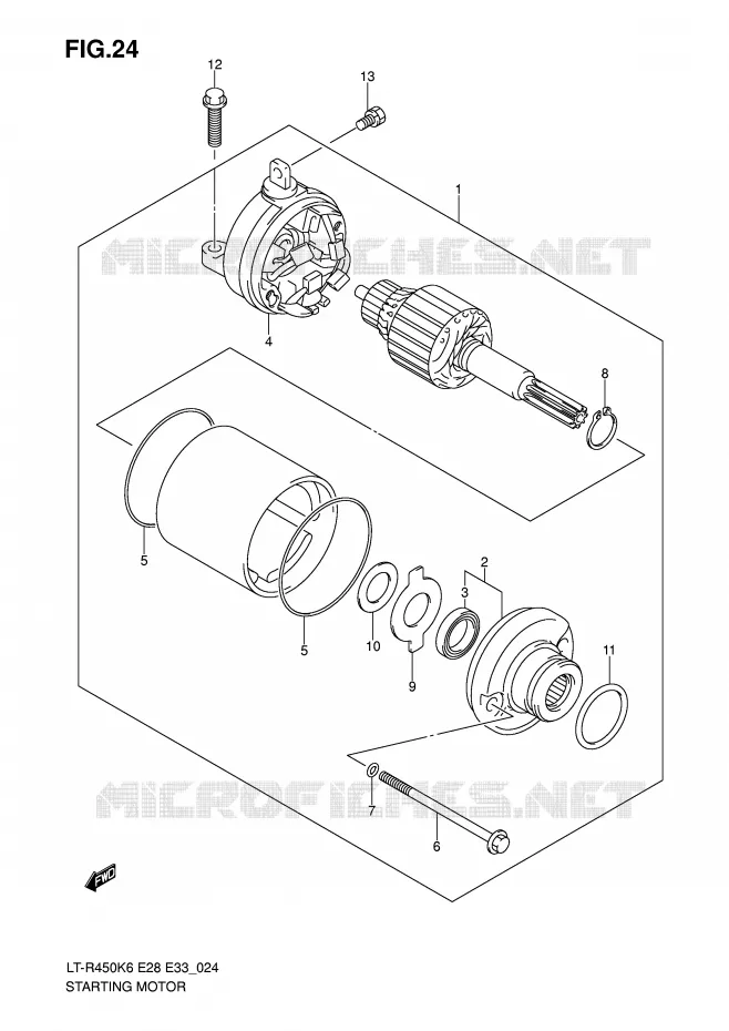 STARTMOTOR Suzuki QUAD 450 QUADRACER 2008  LT-R450ZK8(E28/E33)