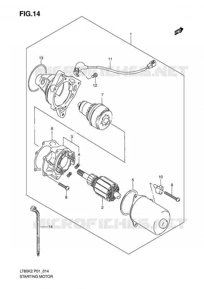 STARTMOTOR Suzuki QUAD 80 QUADSPORT 2005  LT80K5(P1)