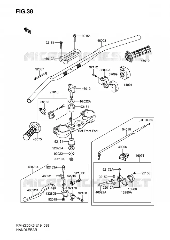 STUUR Suzuki MOTO 250 RM-Z 2006  RM-Z250K6(E19)
