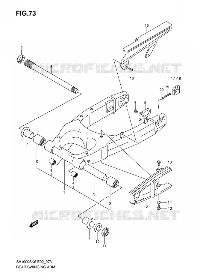 SWINGARM Suzuki MOTO 1000 SV 2007  SV1000K7(E2)