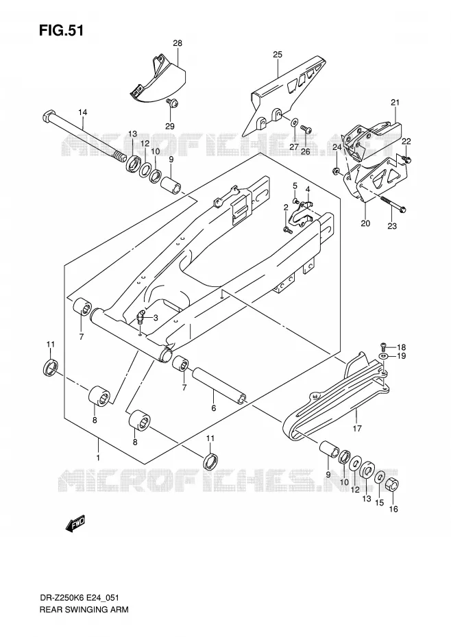 SWINGARM Suzuki MOTO 250 DR-Z 2007  DR-Z250K7(E24)