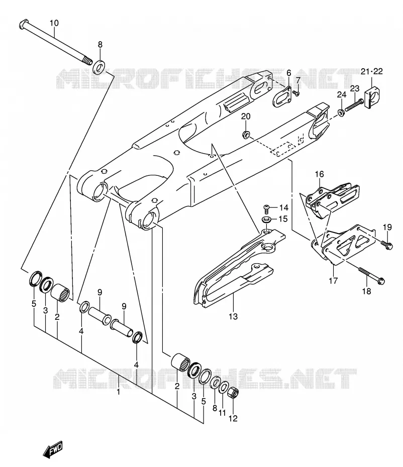 SWINGARM Suzuki MOTO 450 RM-Z 2007  RM-Z450ZK7(E3/E28)