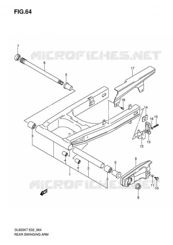 SWINGARM Suzuki MOTO 650 V-STROM 2009  DL650AUEK9(E2)