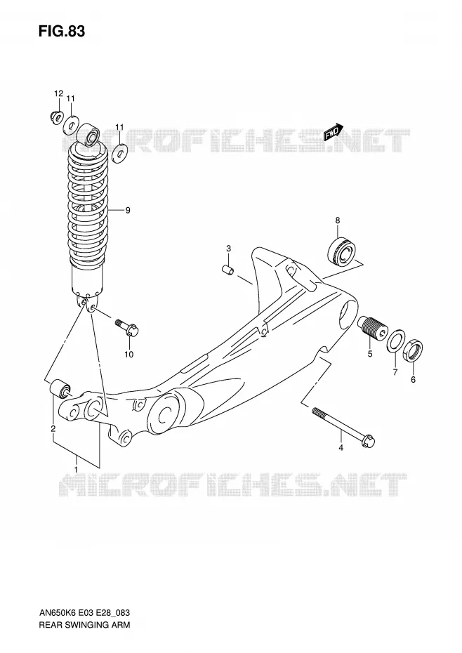 SWINGARM Suzuki SCOOTER 650 BURGMAN 2006  AN650AK6(E3/E28)