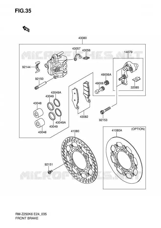 VOOR REM Suzuki MOTO 250 RM-Z 2006  RM-Z250K6(E24)