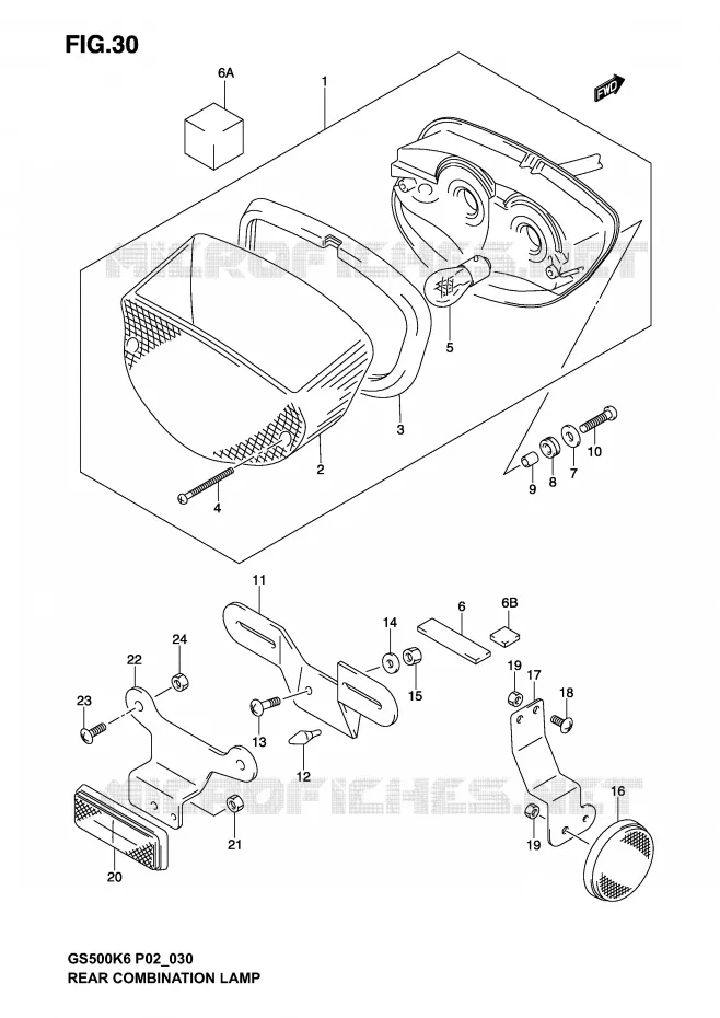 ACHTERLICHT (MODELE K3) Suzuki MOTO 500 GS-F 2006  GS500FUK6(P19)