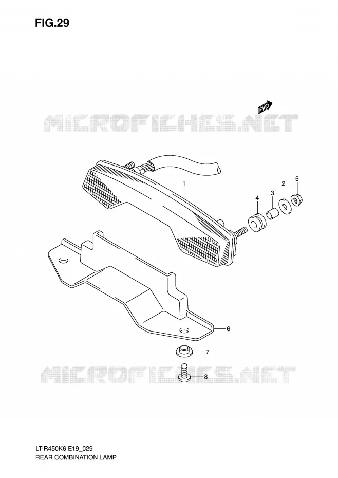 ACHTERLICHT Suzuki QUAD 450 QUADRACER 2007  LT-R450K7(E19)