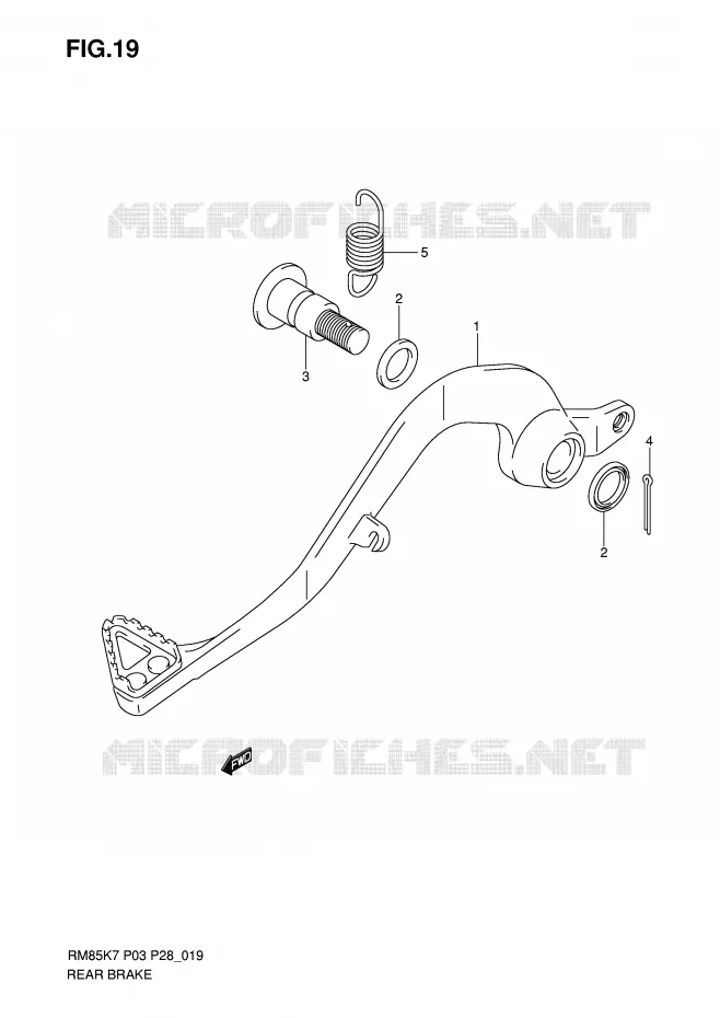ACHTERREM Suzuki MOTO 85 RM 2010  RM85L0(P3/P28)