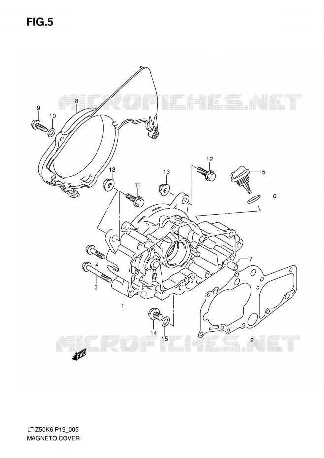 ALTERNATOR COVER Suzuki QUAD 50 QUADSPORT 2009  LT-Z50K9(P19)