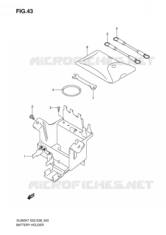 BATTERIJHOUDER Suzuki MOTO 650 V-STROM 2010  DL650L0(E3/E28)