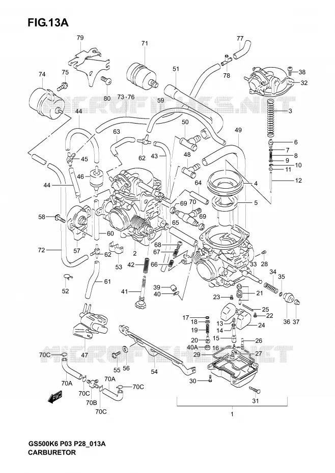 CARBURATOR (MODELE K4/K5/K6) Suzuki MOTO 500 GS-E 2004  GS500K4(P3)