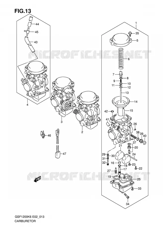 CARBURATOR Suzuki MOTO 1200 BANDIT-S 2006  GSF1200SK6(E2)