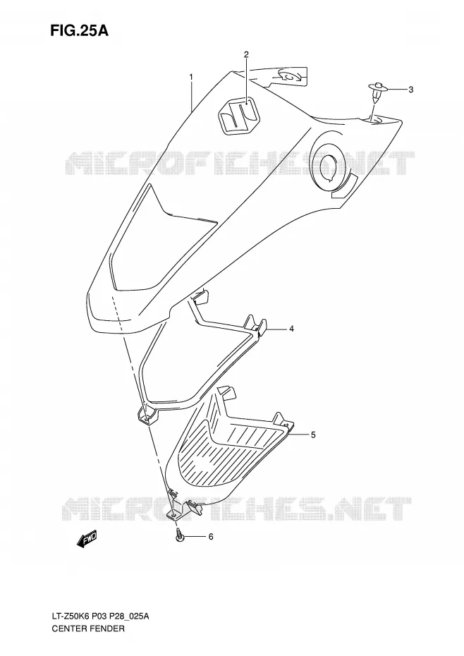 CENTRAL KUIP (MODEL K7/K8/K9) Suzuki QUAD 50 QUADSPORT 2009  LT-Z50ZK9(P3/P28)