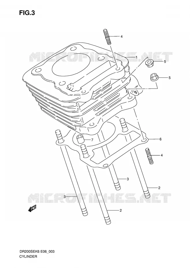 CILINDER Suzuki MOTO 200 DR 2007  DR200SEK7(E6)