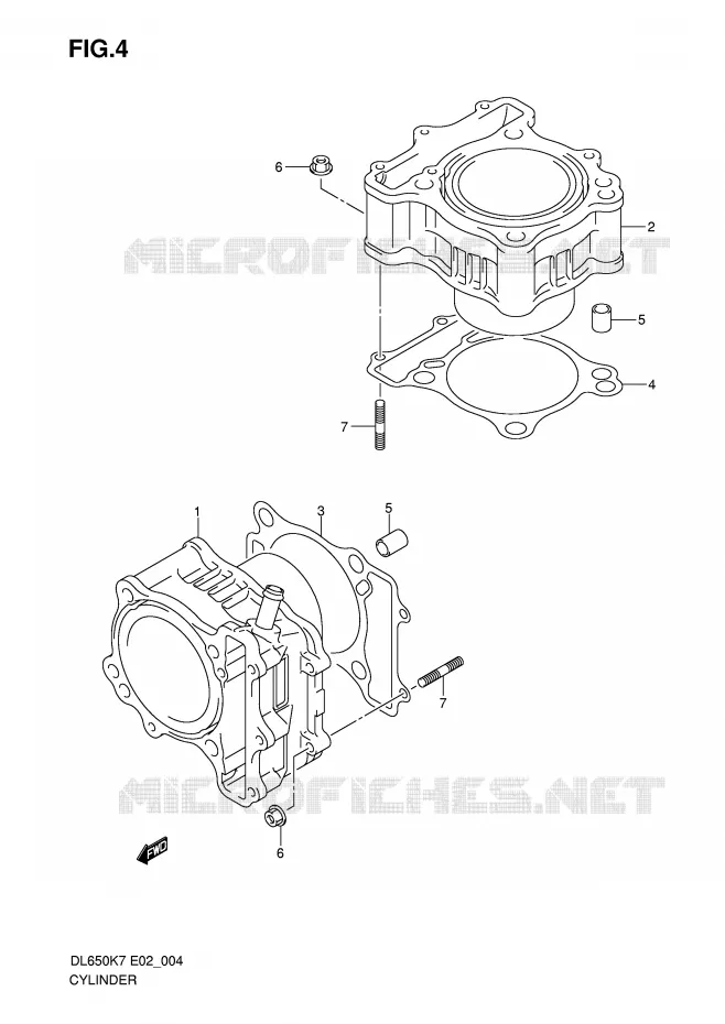 CILINDER Suzuki MOTO 650 V-STROM 2007  DL650U3K7(E2)