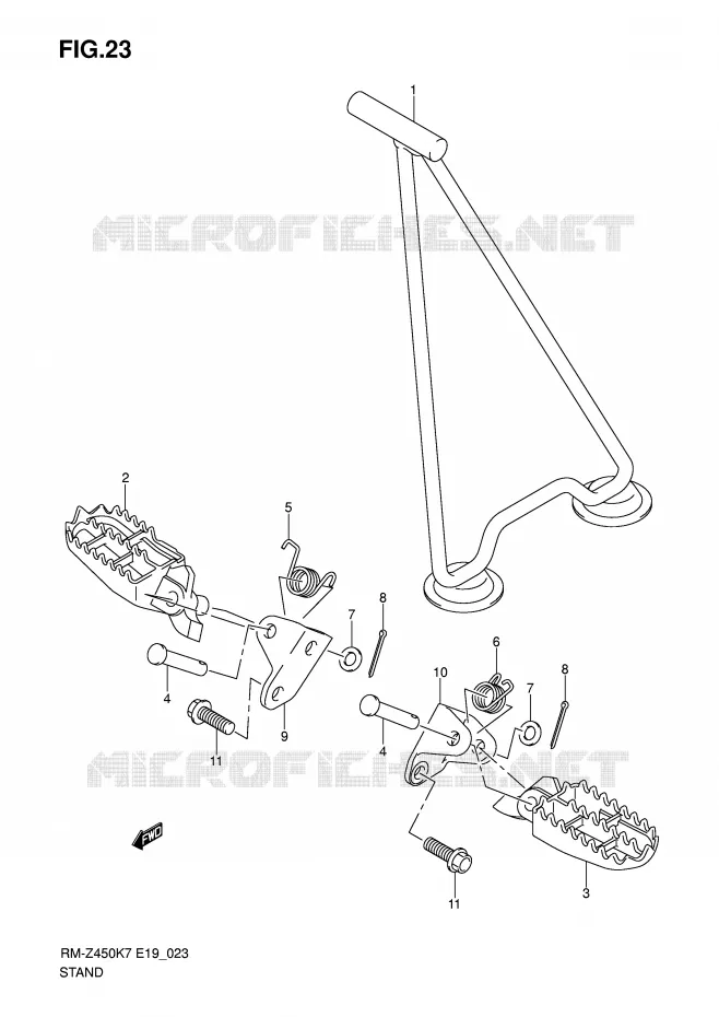 FOOTREST Suzuki MOTO 450 RM-Z 2007  RM-Z450K7(E19)