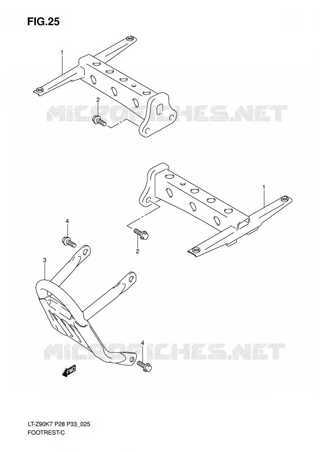 FOOTREST Suzuki QUAD 90 QUADSPORT 2009  LT-Z90ZK9(P28/P33)